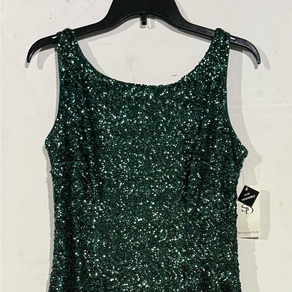 SD Collection Green Sequin Sleeveless Mini Dress